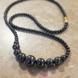 Hematite Blackish Silver Necklace
